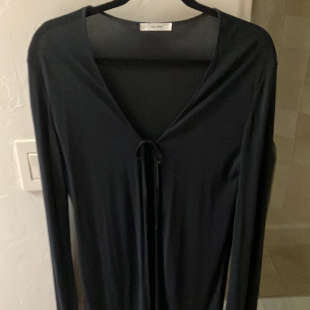 The Row Isara tie-front jersey cardigan - Picture 4 of 8